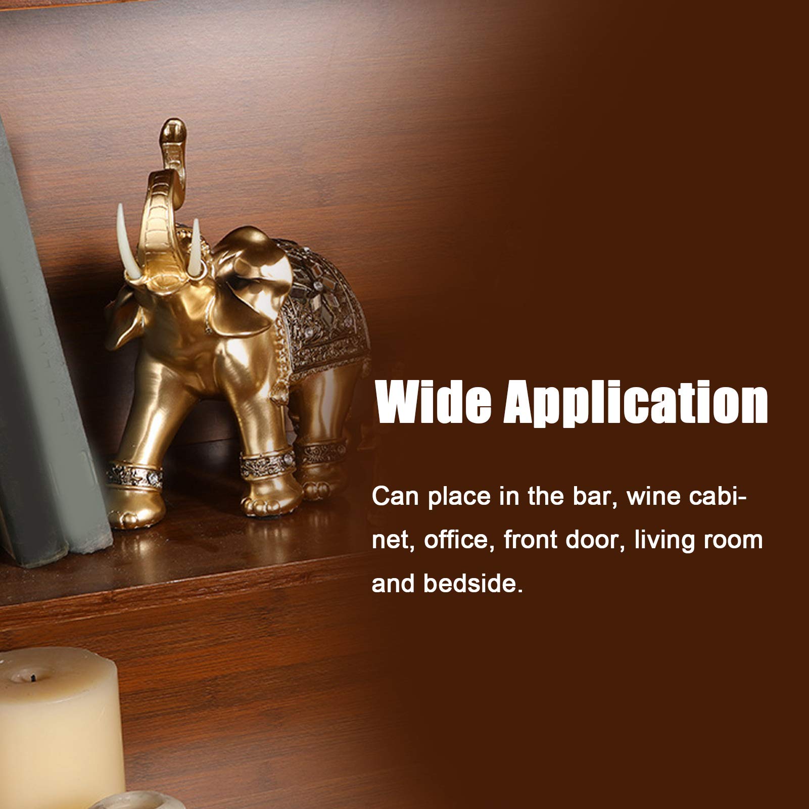 CDQL Statua Dell'Elefante d'oro, Decorazione Scultura Figurina, Incarnazione Dell'Eleganza, Figurina Portafortuna, Decorazione Dell'Elefante Boho per la Casa, Il Bar, L'Ufficio