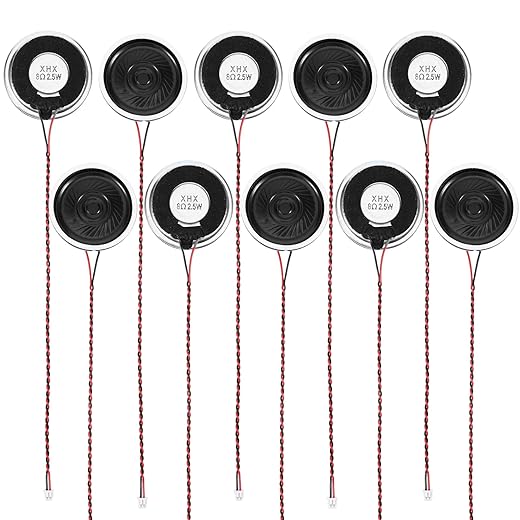 10 Pcs 36 mm Diameter Metal Shell Round Internal Magnetic Speaker, 2.5W 8 Ohm Small Speakers Loud Micro Speaker Replacement IPX7 Waterproof Mini Multimedia Loudspeaker