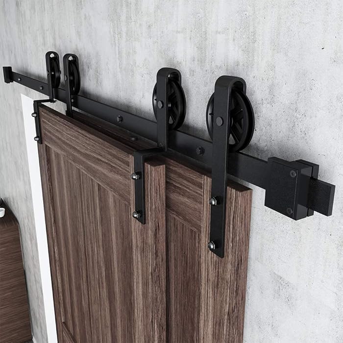 Buy skysen 6FT Heavy Duty Sliding Barn Door Hardware Single Track