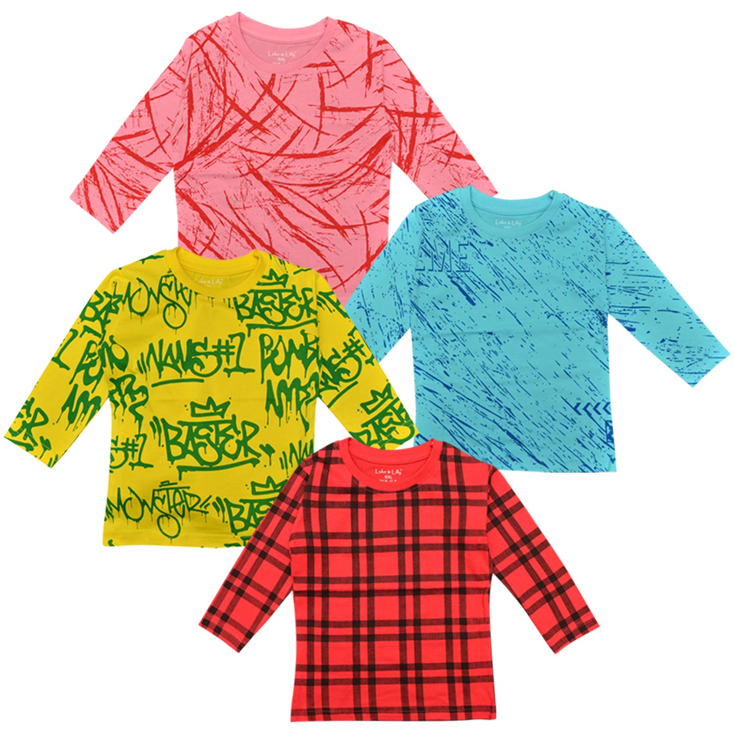 Boy's Regular fit T-Shirt (Pack of 4)