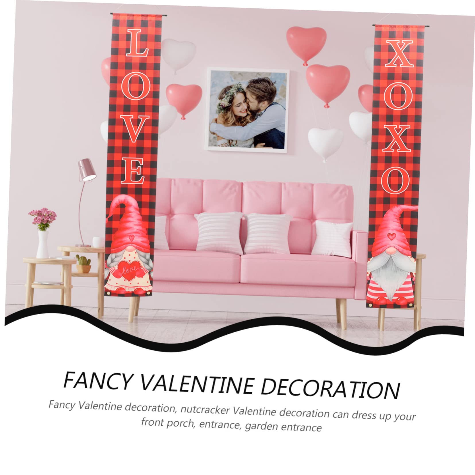 Amosfun 3 Paare Couplets Zum Valentinstag Verheiratetes Banner Nussknacker Dekoration Mädchen Türschild Zeichen Glücklich Außen Dekorationen Heim Kranzhalter Für Haustür Wand Polyester