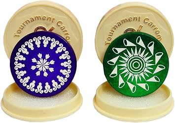 Standard Size Carrom Tournament Striker Combo with Smooth Surface and Excellent Re-Bounce Color Red & Black
