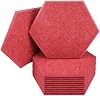 Hexagon Acoustic Foam Panels, 10 Pack or 43 Pack Sound Proof Padding Soundproofing Absorption Panel, 12'' X 10'' X 0.35'' High Density Beveled Edge Wall Tiles for Acoustic Treatment