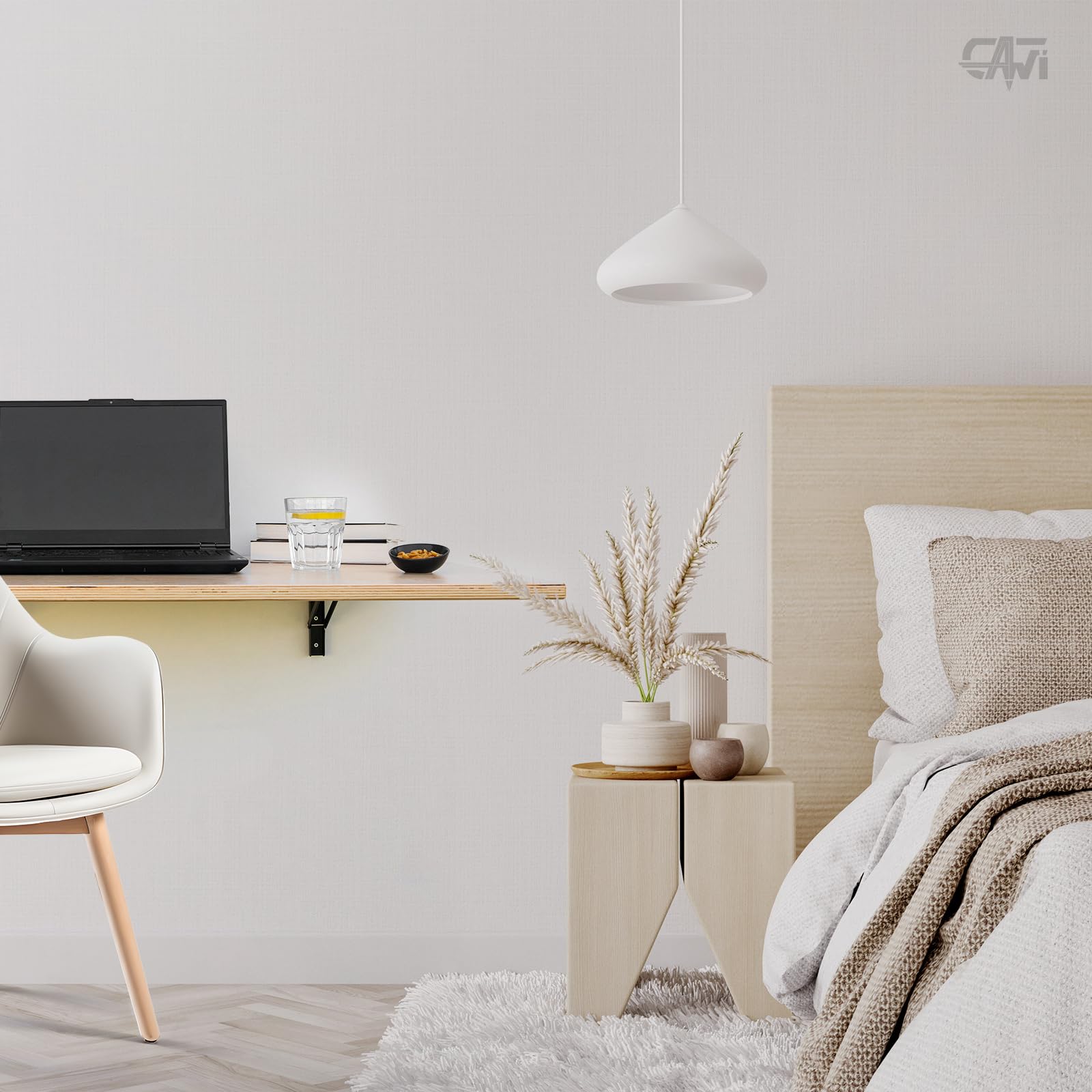 Mesa Plegable de Pared Estable de Madera Maciza: Ahorra Espacio, Mesa de Cocina y Escritorio Flotante, MDF Laminado