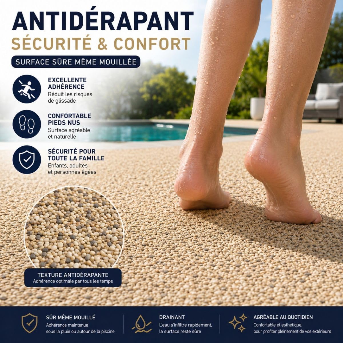 Kit moquette de pierre extérieur terrasse 3 m² Beige Marbre