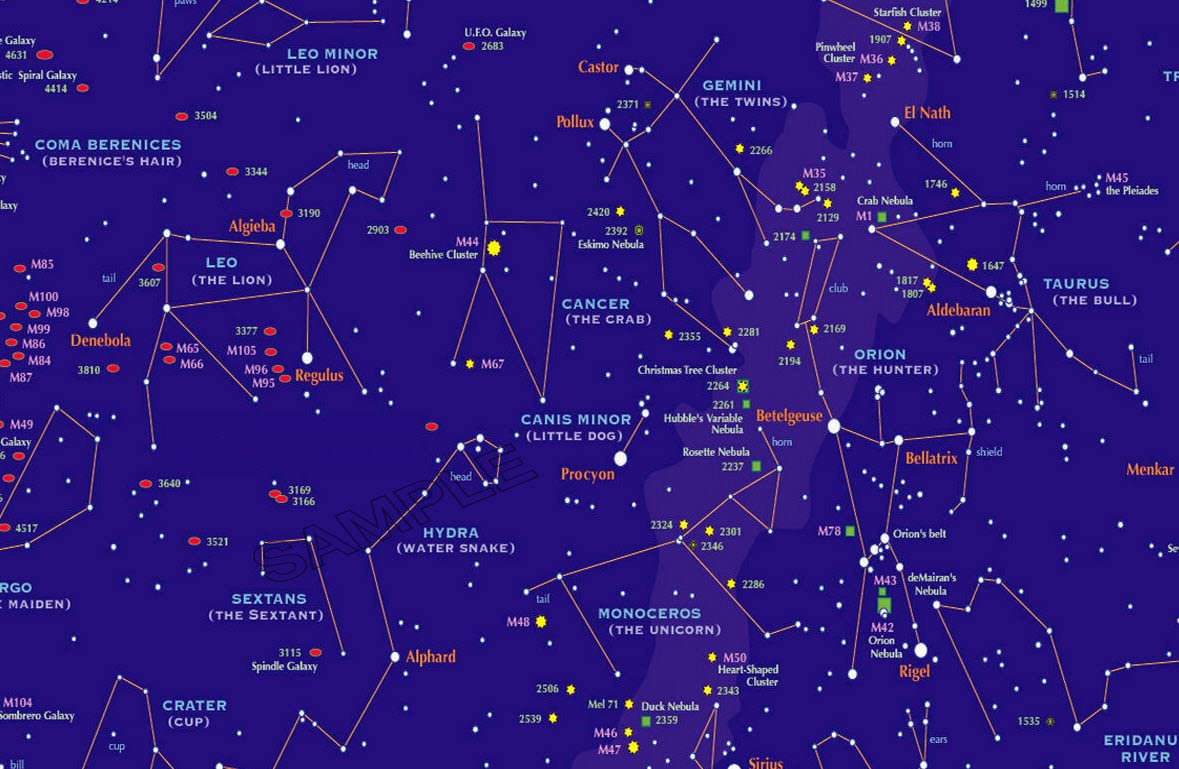 Multicolor Stars Map Sky Vintage Film Poster Photo Wall Art Picture Poster A4