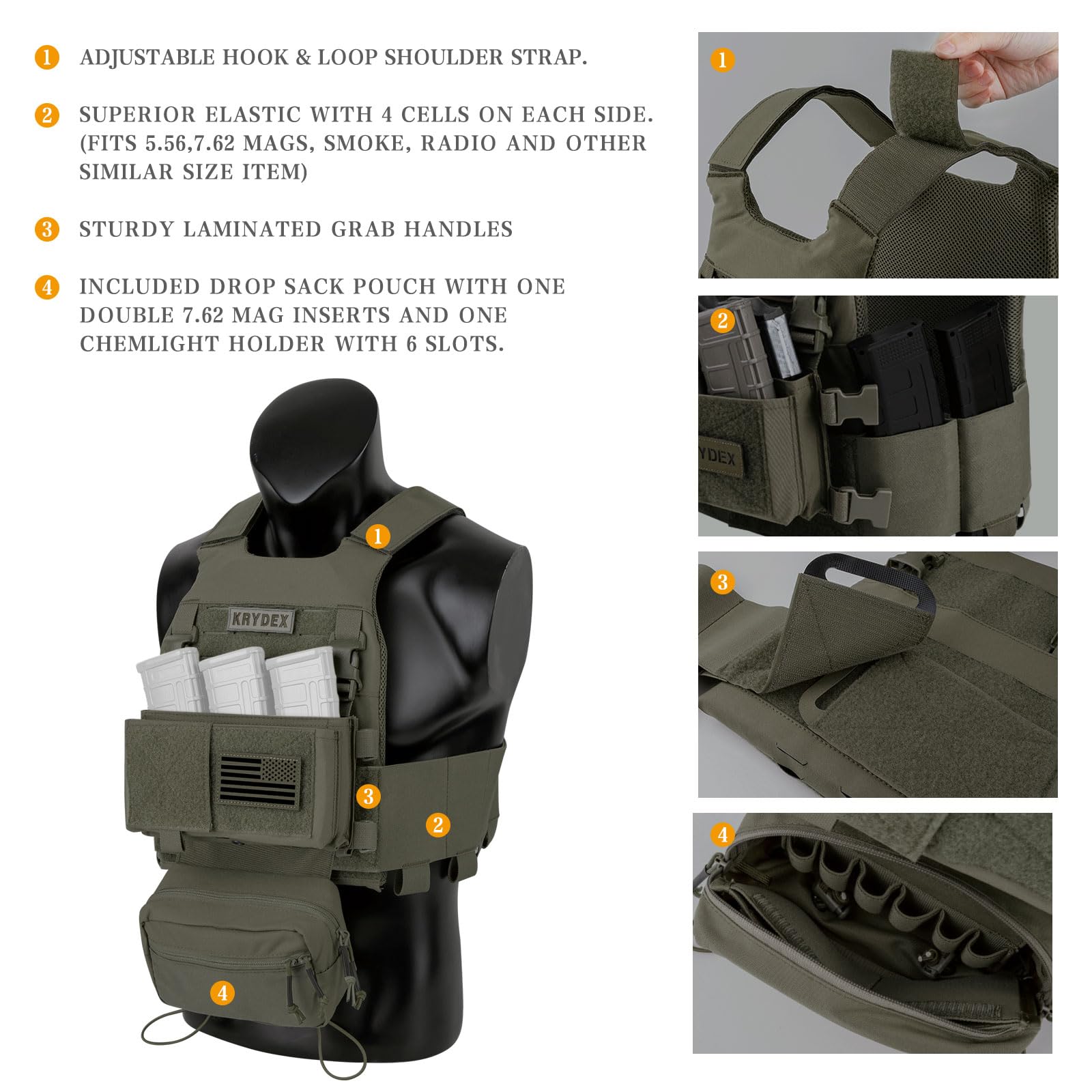 FCS Gilet tactique de transport à profil bas pour Airsoft réglable Protection de poitrine pour paintball Jeu Entraînement Chasse CS