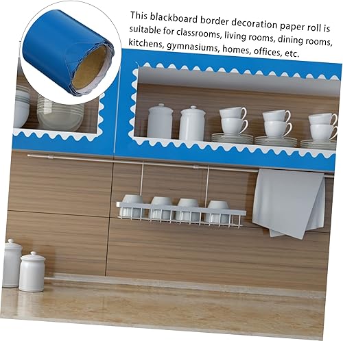 Miniatura 8 de EXCEART 4 piezas de papel decorativo de borde festoneado borde de boletines para tablero, borde de acuarela, borde de acuarela, decoración de