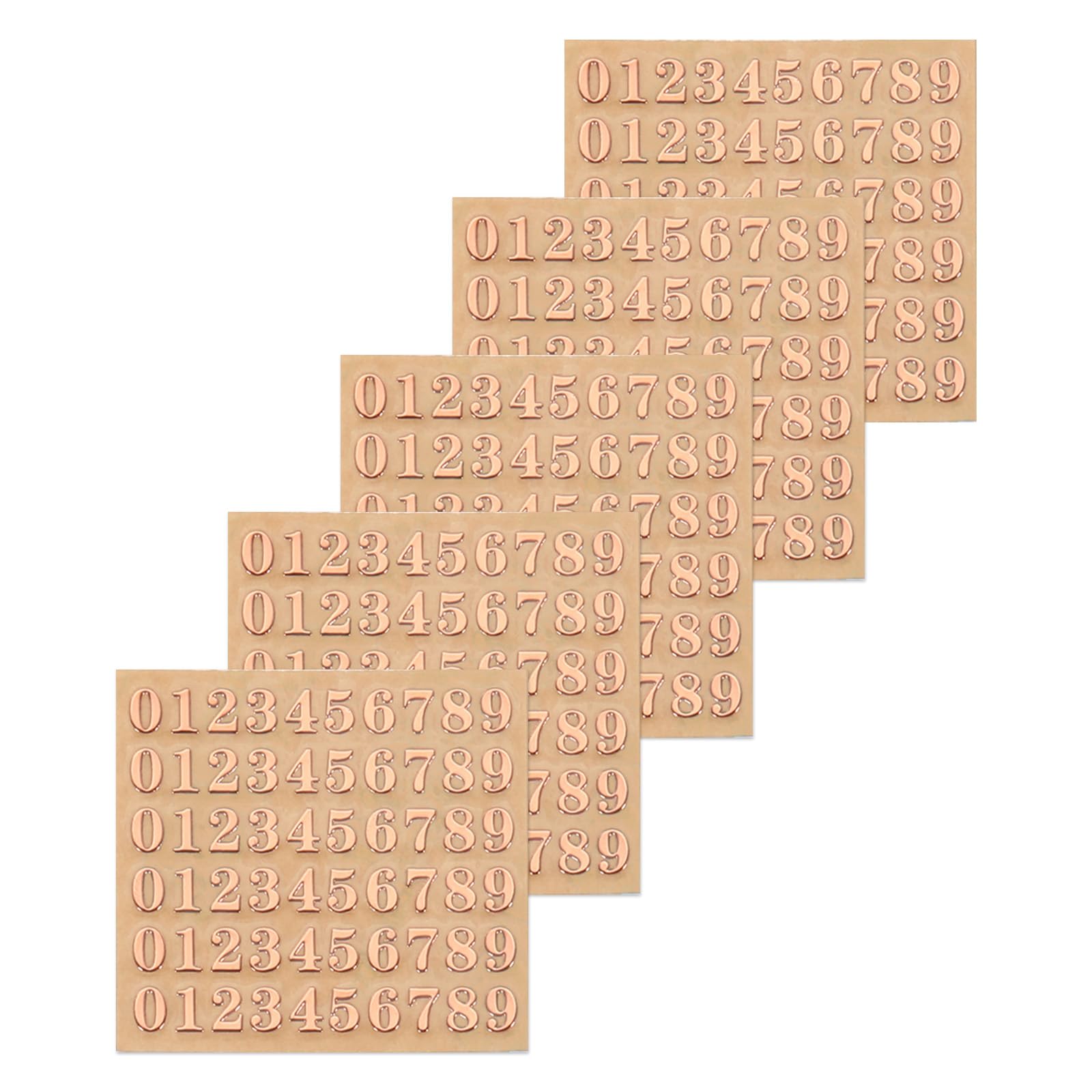 Gold Metallic Numbers 5 Sheets Gold Number - 3D Metallic 1-9 Stickers ...