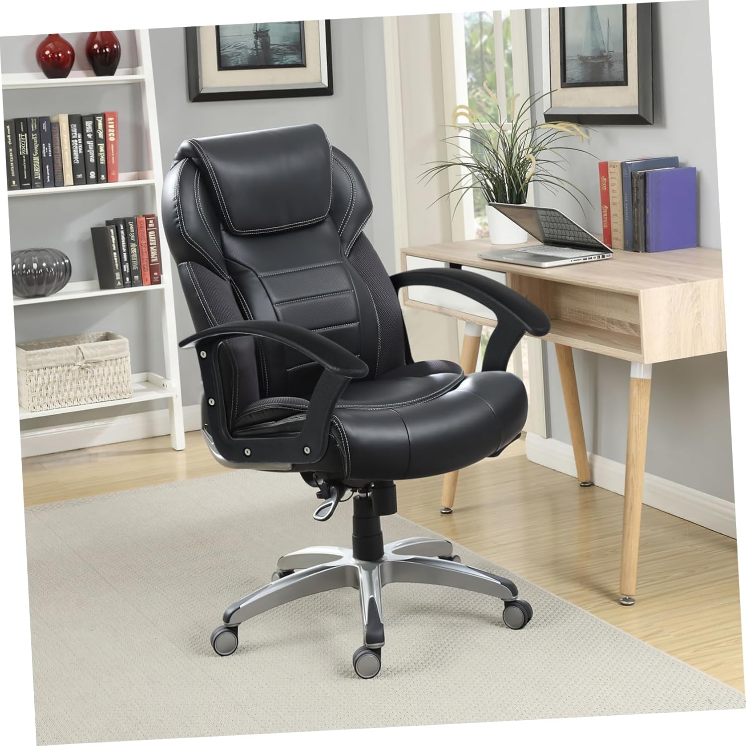 MERRYHAPY 2pcs Chair Arm Accessories Power Strip Handles Office Chair Wheels Circle Cylinder Foldable Chair Outdoor Chair Arm Rack Active Chairs Castor Wheels Armrest Mid Plastic Black