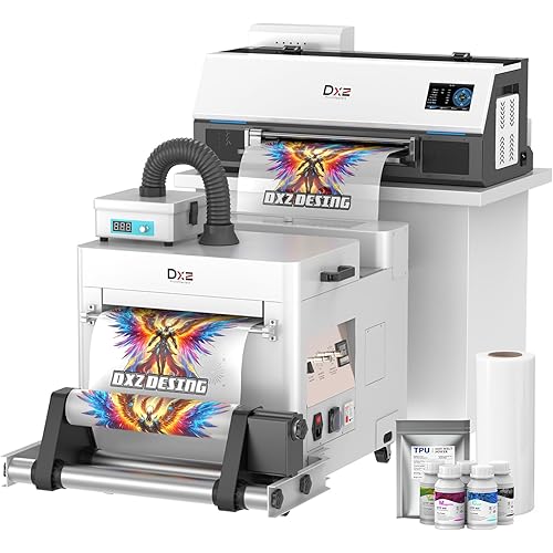 DXZ A3 DTF Printer with Shaker Oven, High-Speed with XP600 Printhead, 4.5” LED Multi-Function Touch Screen, 13'' Apparel Printer T-Shirt Printing, Auto-Cleaning, Air Purifier Included