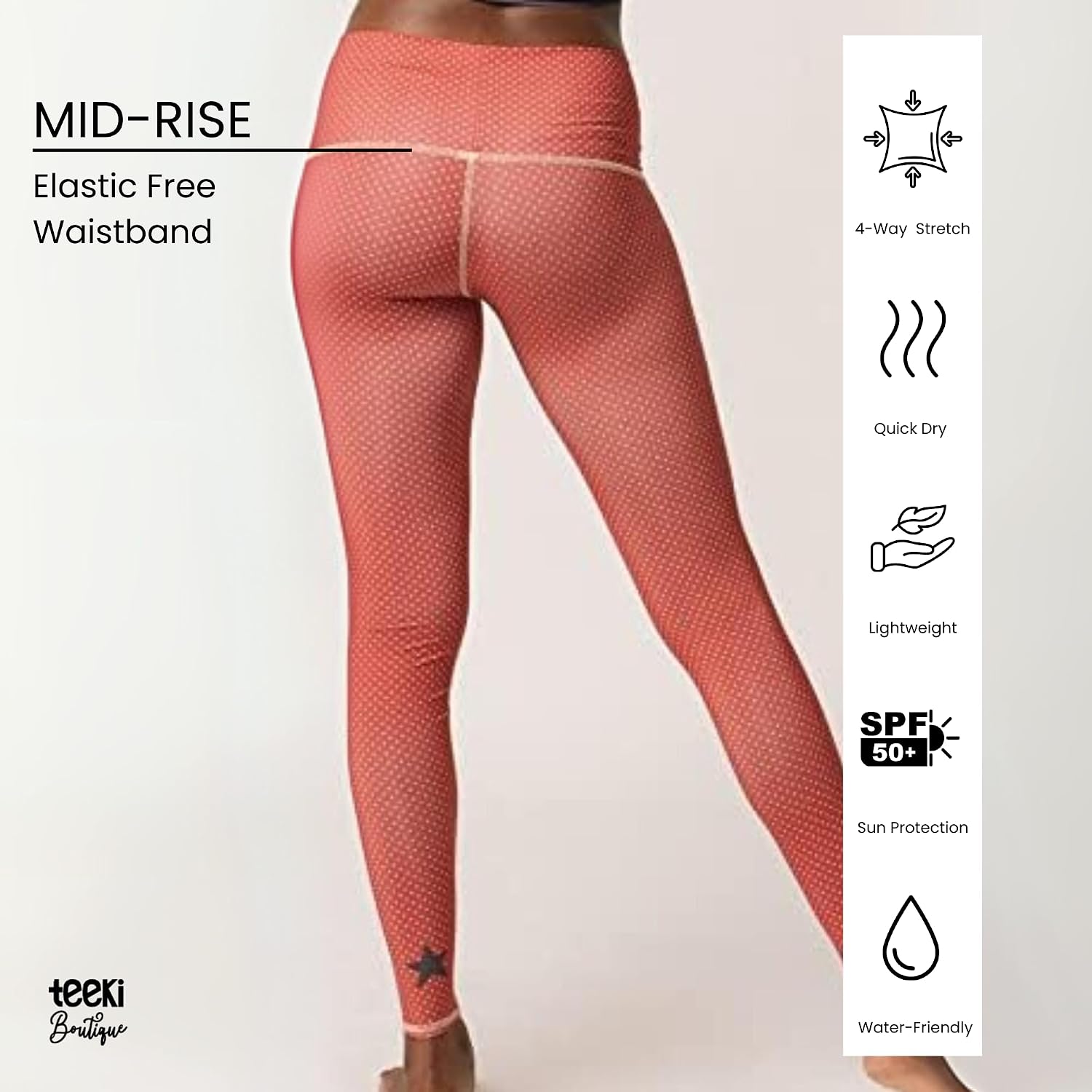 teeki Hot Pants Leggings for Women, USA Made Sustainable Eco Luxury Activewear Quick Dry