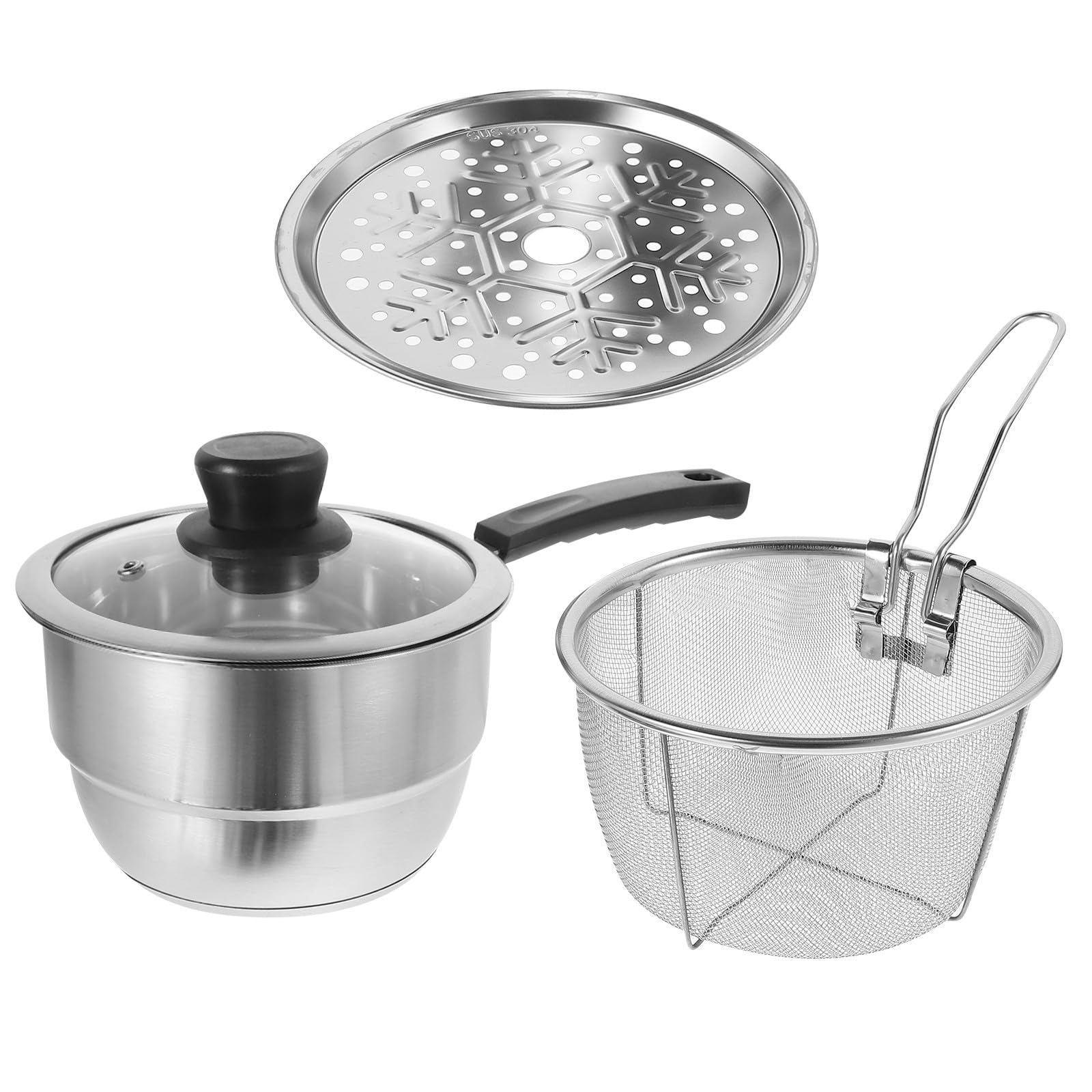 Vaporera de Acero Inoxidable Plata Tapa, Cesta y Uso Versátil