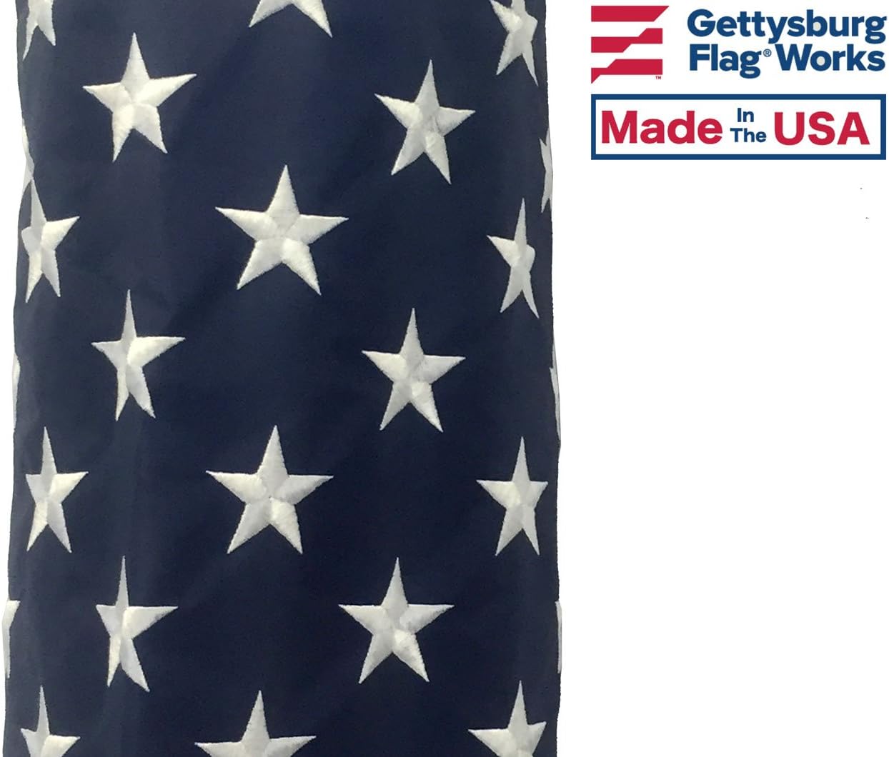 5x36" US Flag Design Windsock, Decorative and Patriotic with Sewn Stripes and Embroidered Stars, Made in USA - 3 Feet Long