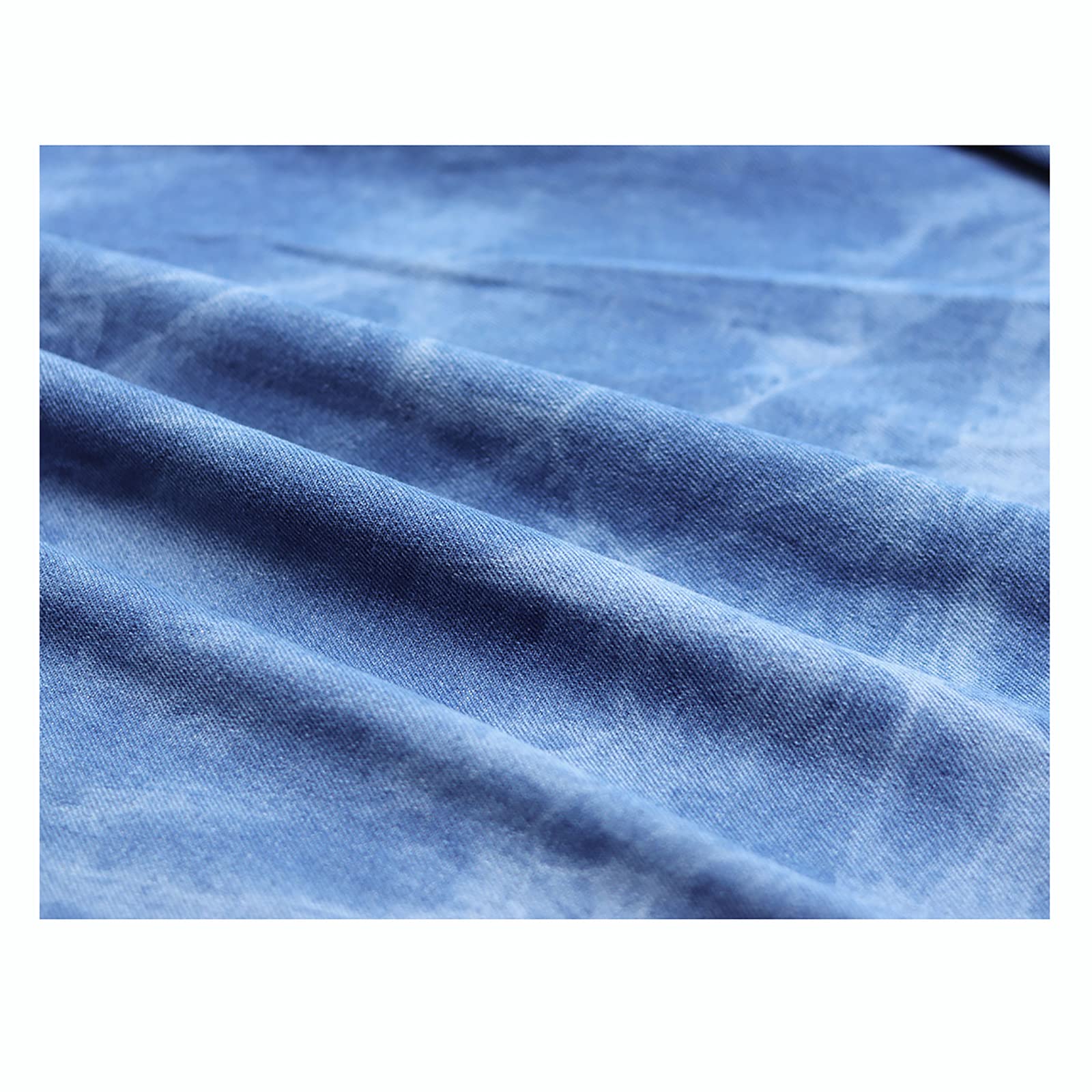 Tejido Vaquero Lavado, Lote de Tela Vaquera Lavada de algodón Suave for Jeans, Vestidos y Camisetas, Materiales for Patchwork, Costura de Ropa(Blue)