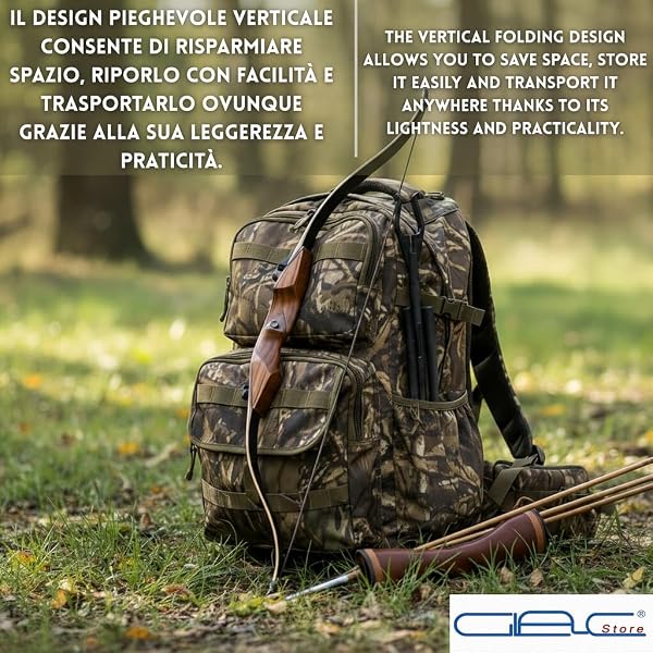 Supporto Pieghevole per Arco da Tiro, Base Antiscivolo in Fibra di Vetro, 38x23 cm, Staffa Regolabile con Supporti a Pressione, per Archi Composti e Ricurvi - 3