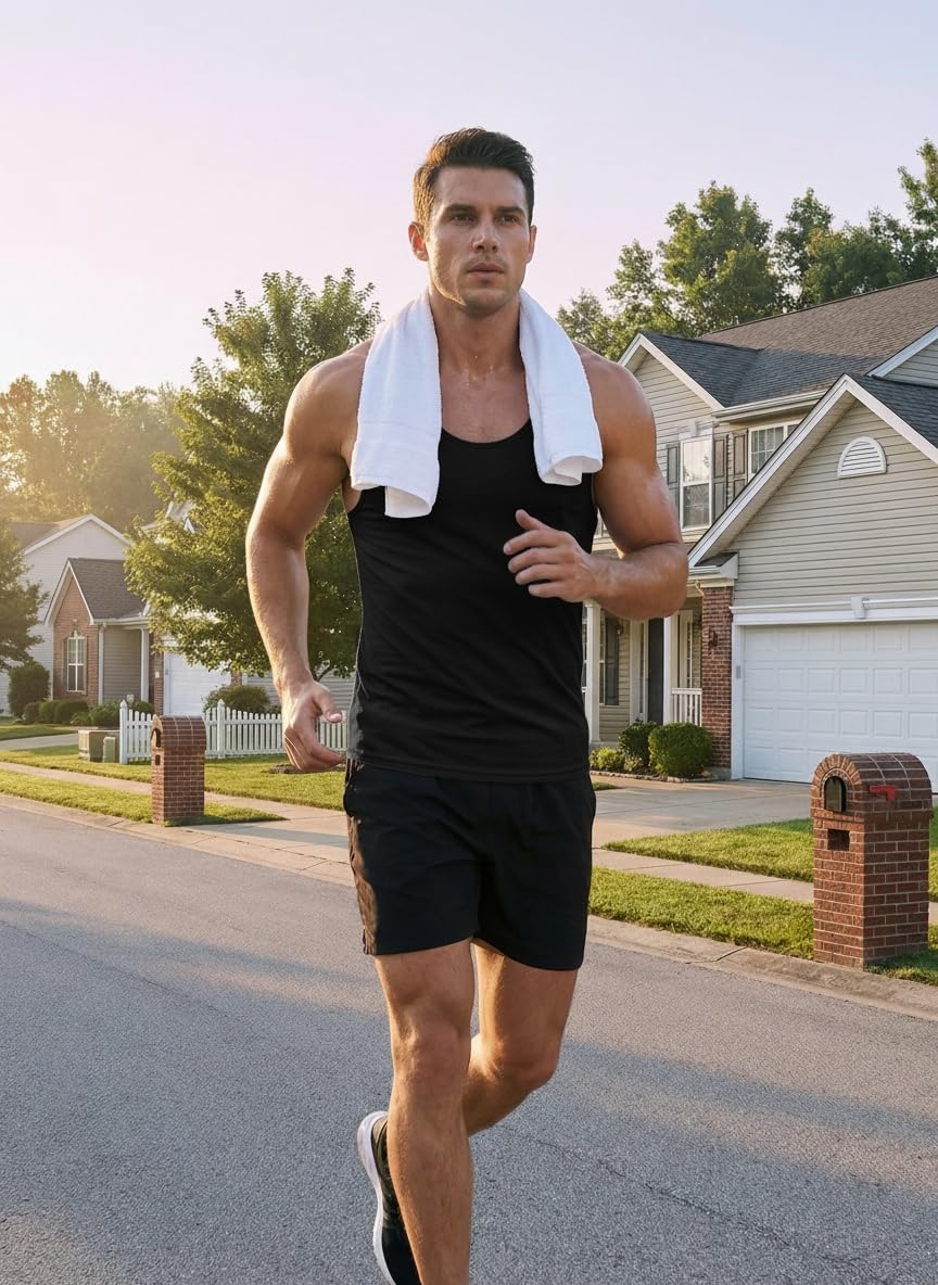 COOFANDY Camiseta de tirantes para hombre, 3 unidades, para culturismo y entrenamiento, sin mangas, para fitness, gimnasio, verano, deportes