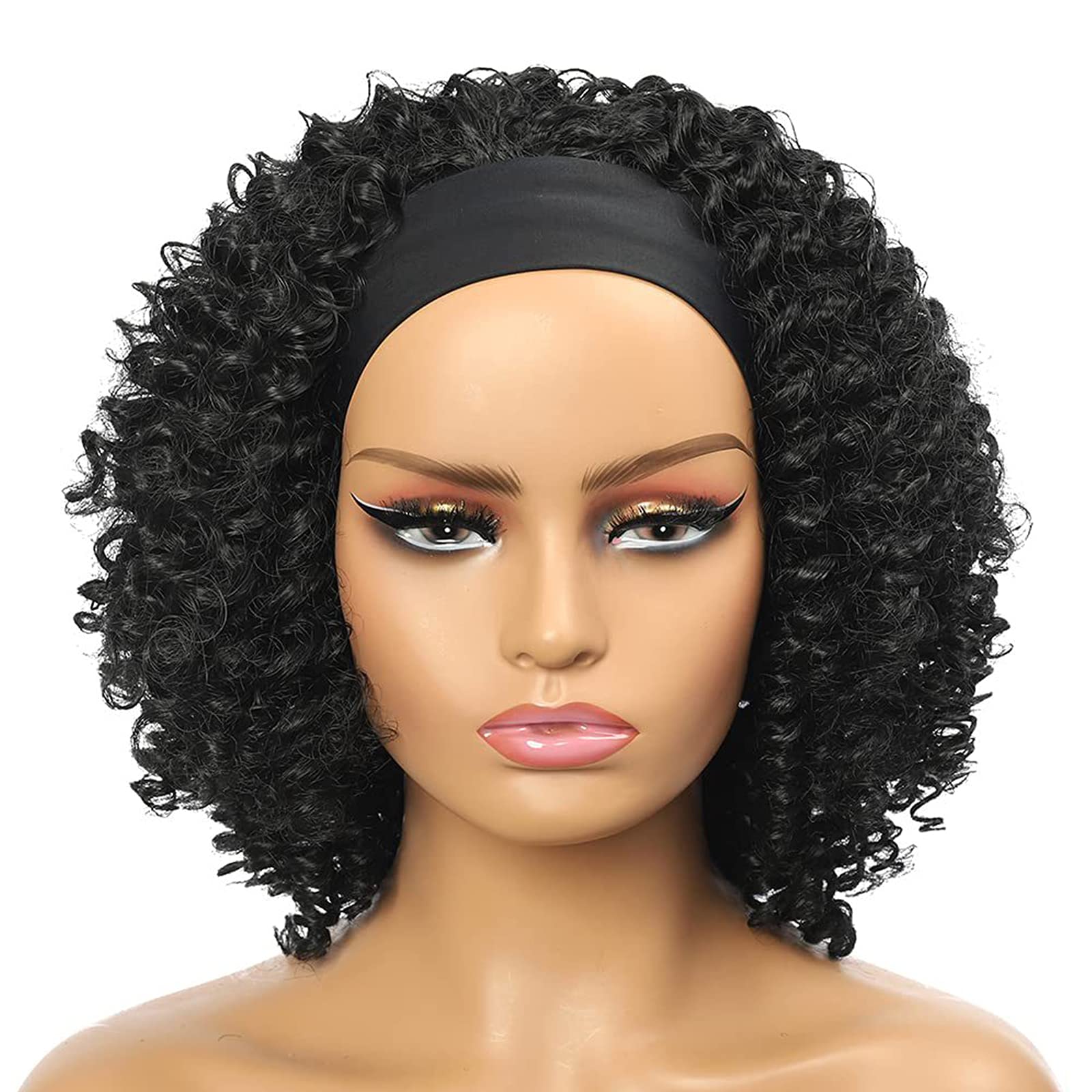 Perruque de cheveux bouclés pour femme noire style afro quotidien et fête LWZ