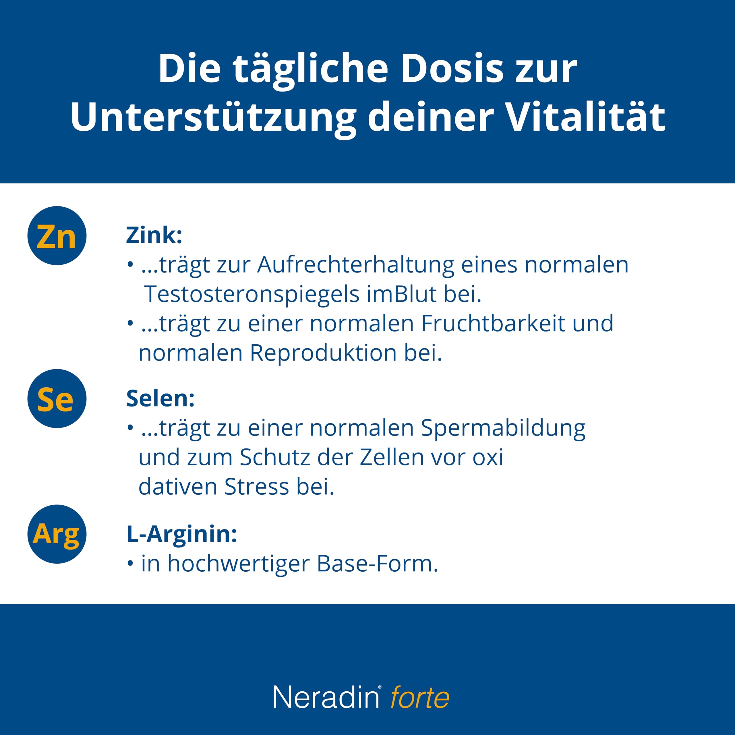 Neradin forte [30 Stück]: Hochdosierte Männer-Formel - mit Zink, Selen & L-Arginin - rezeptfrei und Made in Germany