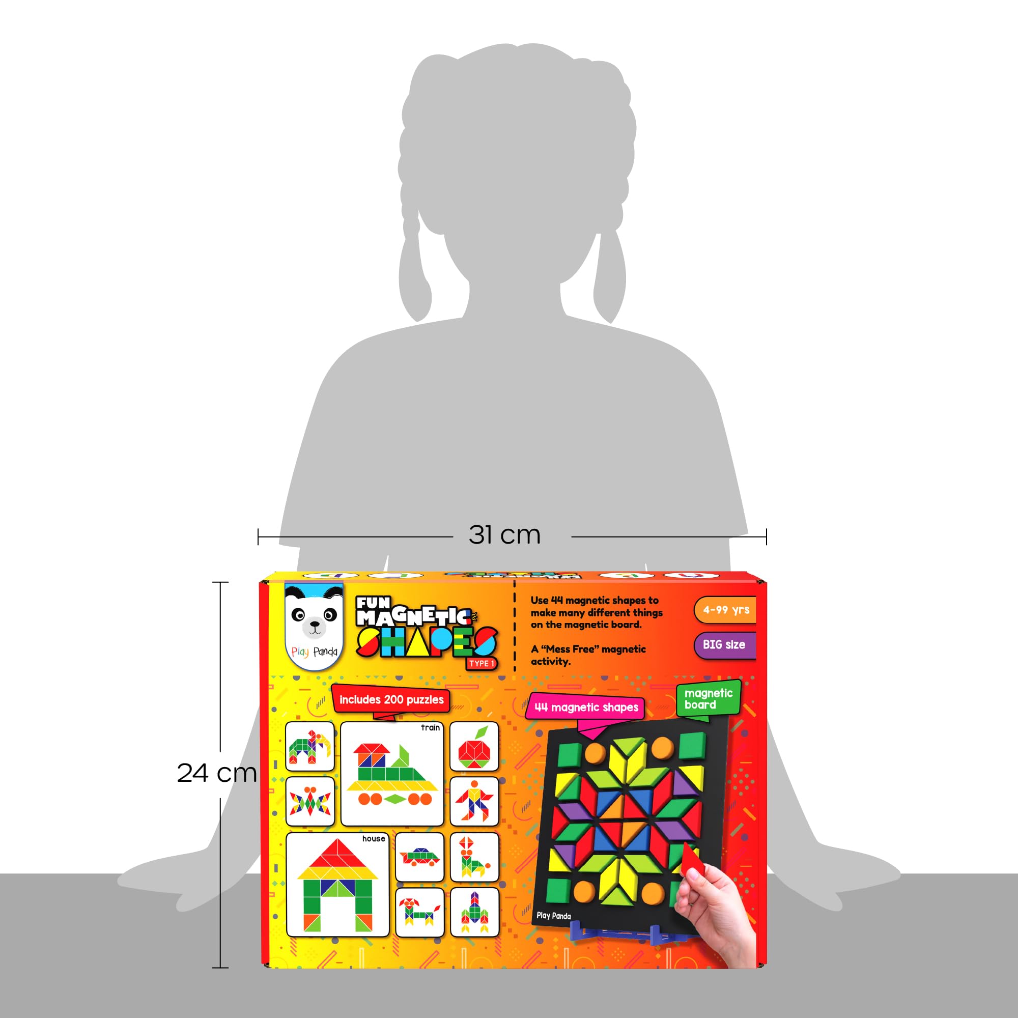 Play Panda Magnetic Puzzle Set for 4+ yrs Kids with 44 Shapes & 200 Patterns 4