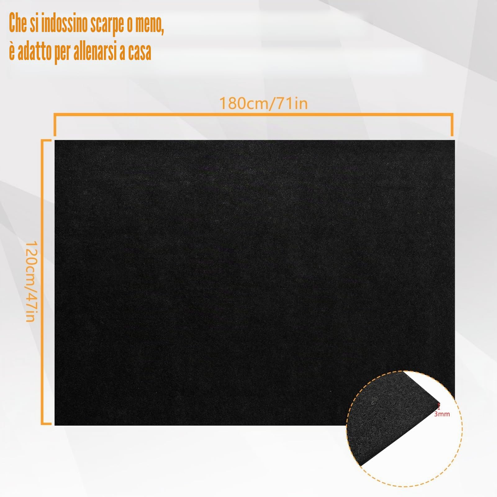 YEXEXINM Grande Tappetino per Esercizi, 183×122cm Tappetino Yoga Antiscivolo Extra Largo Tappetino per Tapis Roulant, Tappetini per Attrezzature da Esercizio Grandi Pavimentazione Palestra per