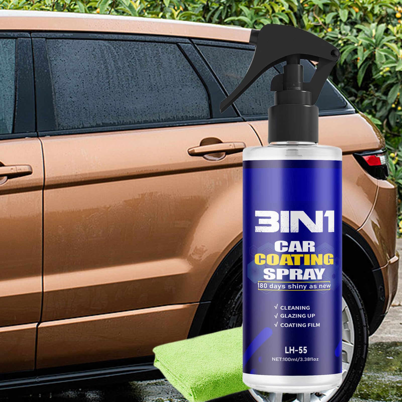 Spray de sellado de coche | Nano antiarañazos | Sellador hidrófobo resistente a los rayos UV para parabrisas, ventanas, espejos y puertas de coche, moto, barco y