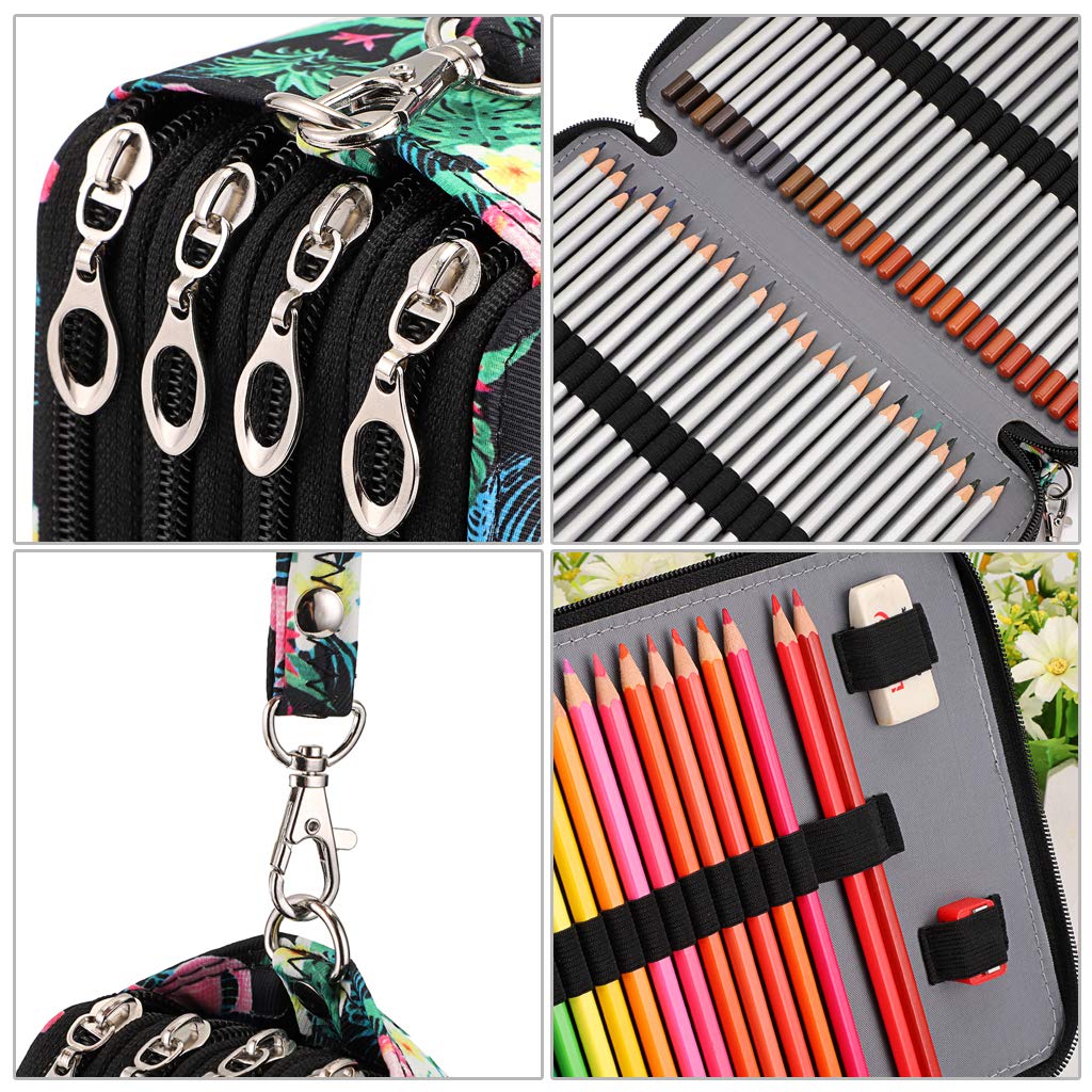 Astuccio Di Grande Capacità, Portatile Cancelleria Borsa Con 3 Scomparti, Portam