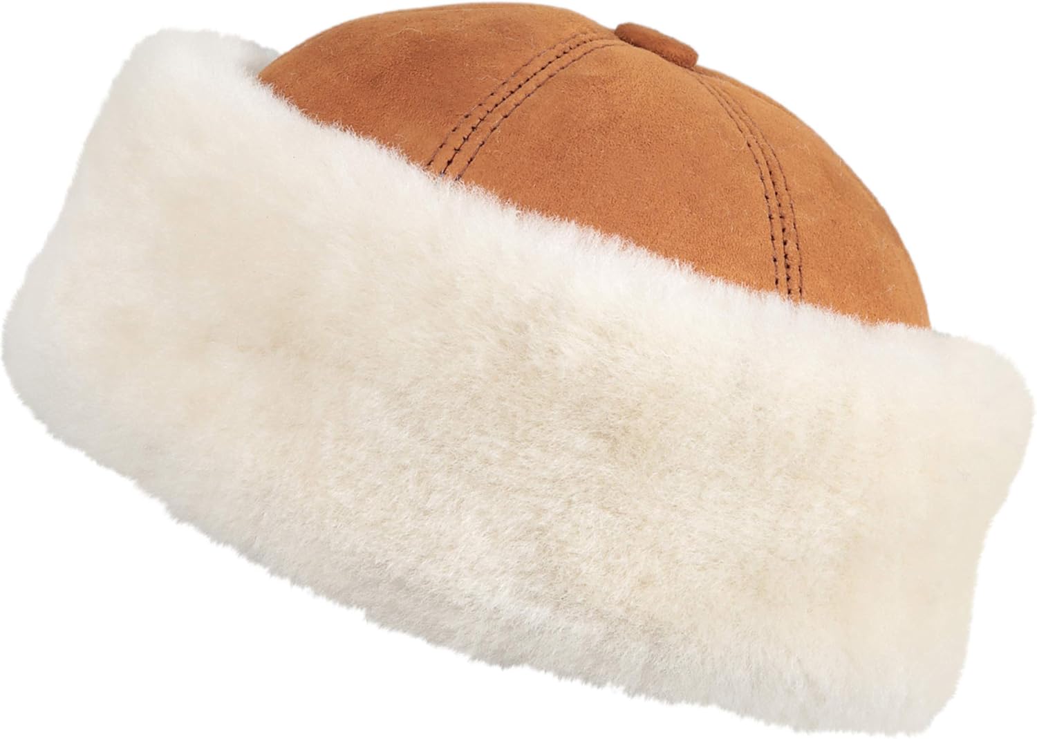 Unisex Shearling Sheepskin Winter Fur Beanie Hat