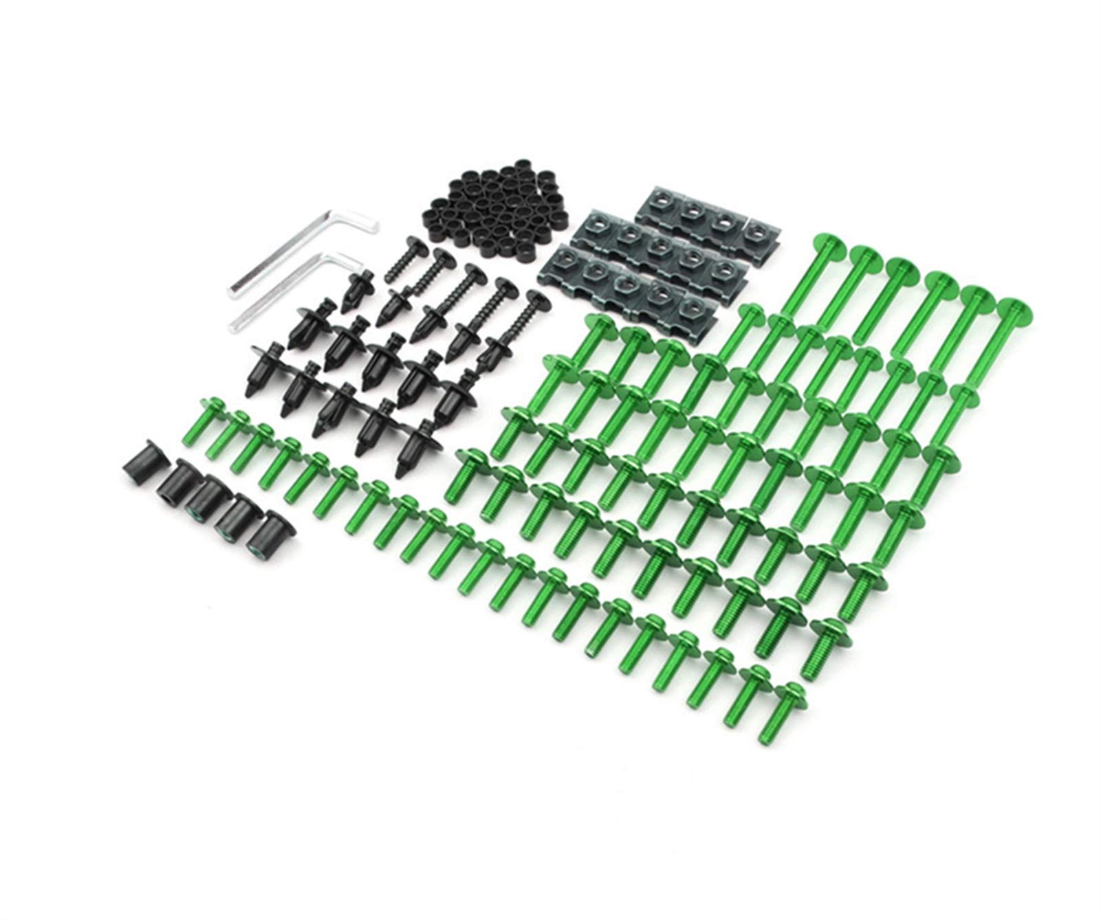 XIAOZHIWEN Motorcycles Fairing Bolt Body Screw Fasteners Fit Kit compatible with Kawasaki ZX10R 2008-2010 ZX10R 11-15 hnxzw (Color : Green)