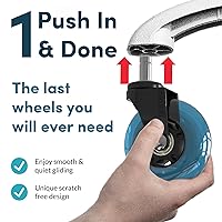 Vista 55 de Lifelong Ruedas de repuesto de goma para sillas de oficina, ruedas resistentes de 2 pulgadas para suelos de madera dura y alfombras, juego de 5