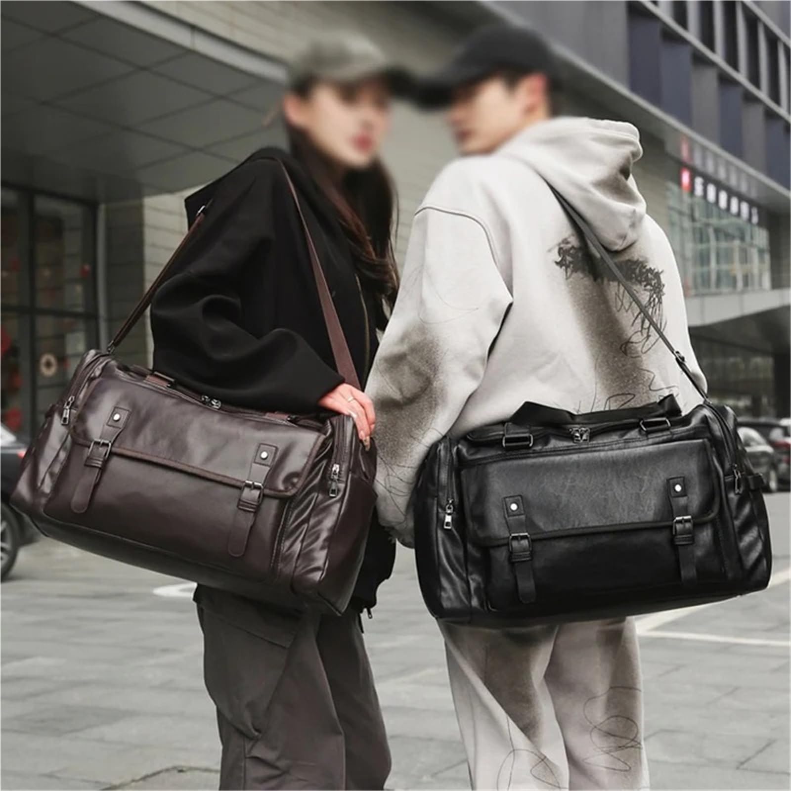 Torba podróżna, weekendowy bagaż podróżny, torba na ramię, torba typu crossbody z miejscem na buty(Brown)