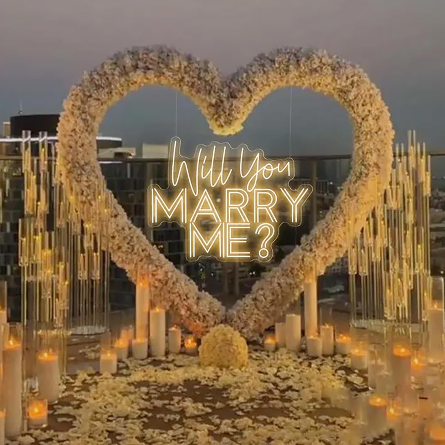Photo 1 of Will You Marry Me? Neon Sign -Size:23inch- Custom Large Wedding LED Neon Light Home Wall Decor Wedding Engagement Party Backdrop Decoration Personalized Gift for Her neon Art.-Warm white