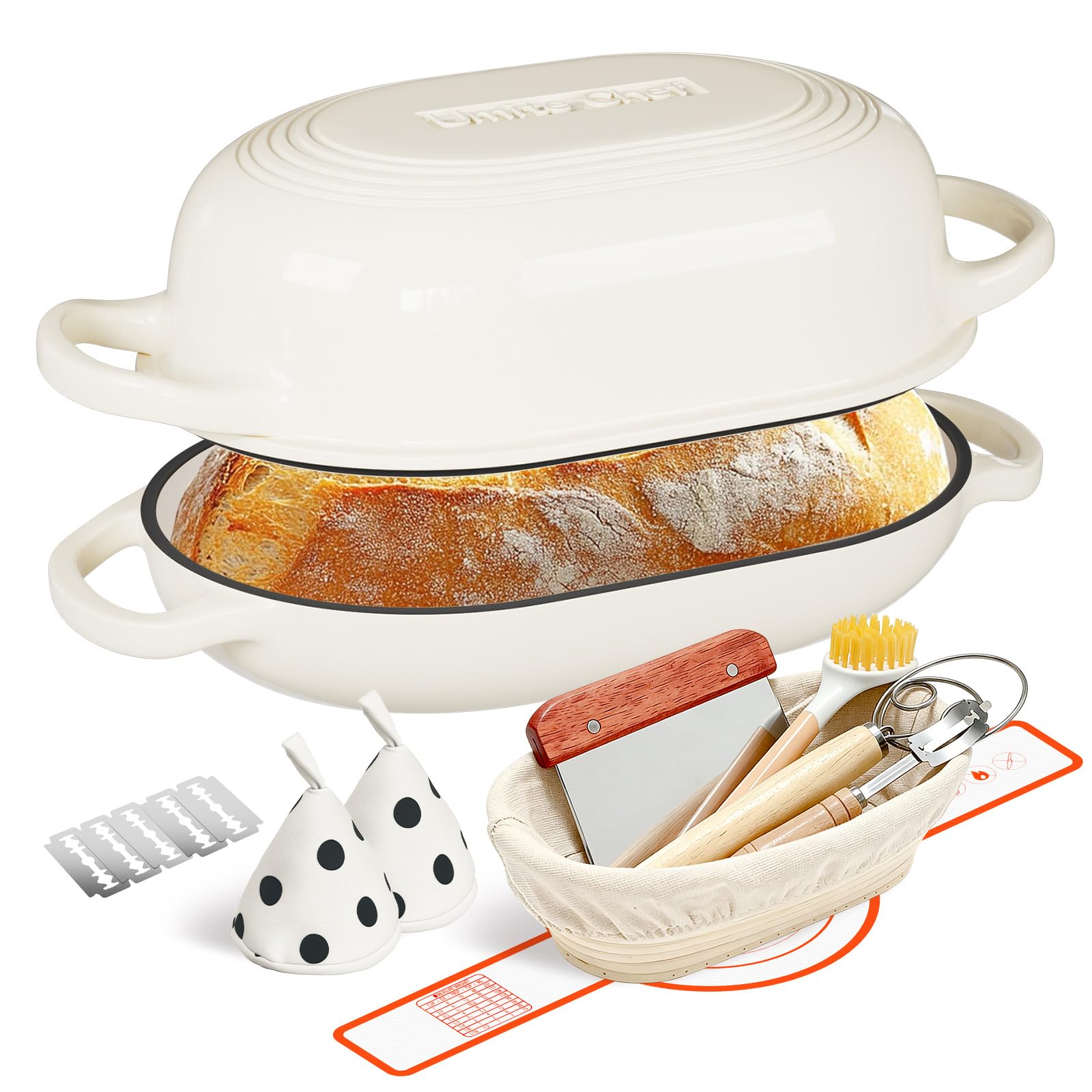 Umite Chef 9-in-1 Bread Baking Kit 5QT Cream White