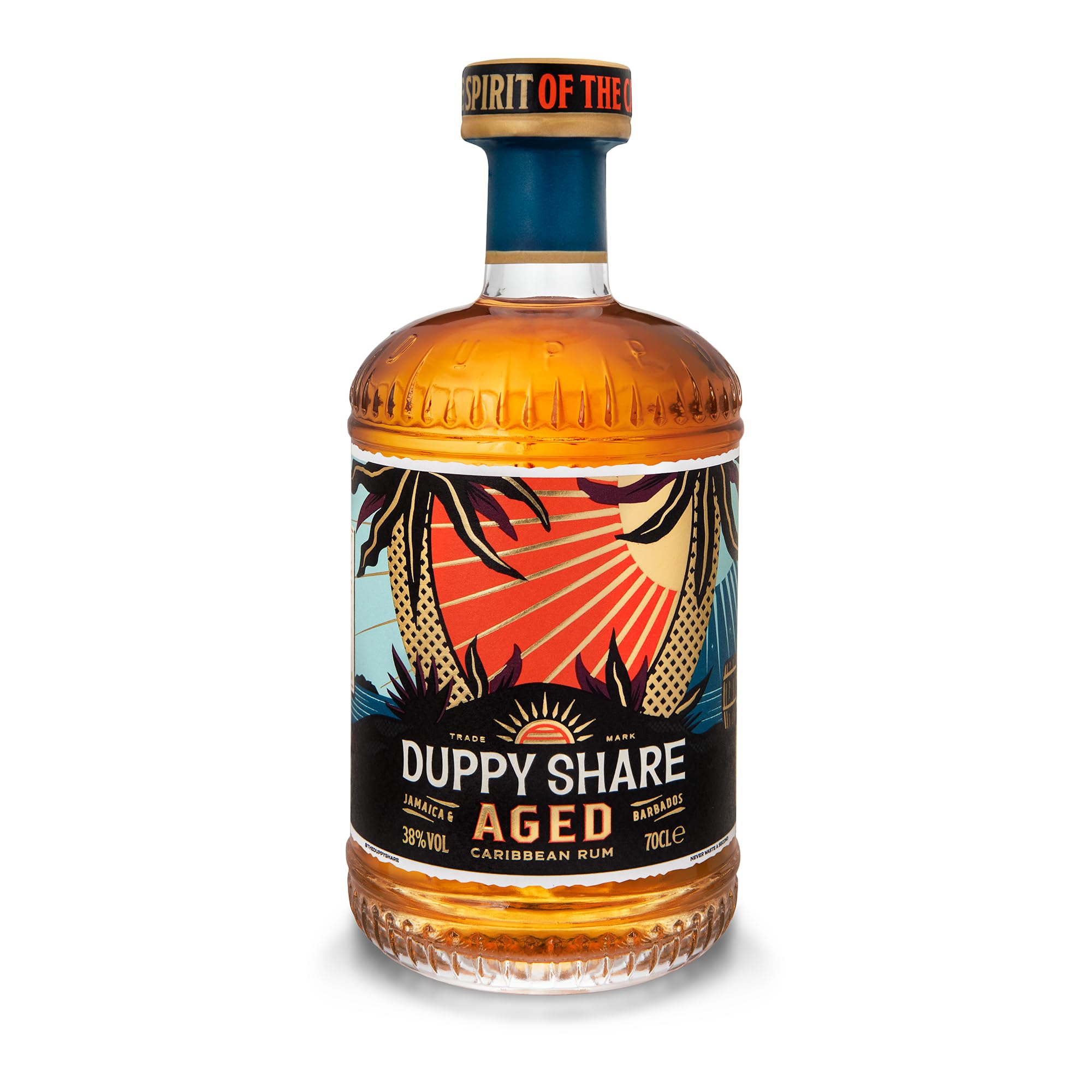 The Duppy Share Aged Rum - Caribbean Spirit 70cl (ABV 38%) | Perfectly Balanced, Award-Winning Fusion | An Exquisite Blend for your Favourite Cocktail