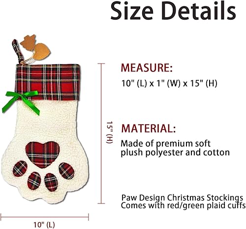 Miniatura 5 de Medias de Navidad personalizadas para perros, de 18 pulgadas, grandes, con nombre 3D, muñeco de nieve, Papá Noel, ciervo, calcetín de Navidad