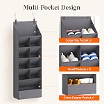 Lifewit Over The Door Shoe Organizers, Hanging Shoe Rack with 11 Large Pockets, 5 Layers Shoe Holder for Closet Door Storage Includes Boots, Toys, Water Bottles, Daily Necessities, 1 Pack, Grey