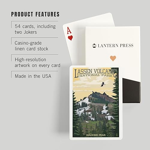 Miniatura 3 de Lantern Press Lassen Volcanic National Park, California, Diamond Peak (52 cartas de juego, baraja de cartas de tamaño póquer con comodinos)
