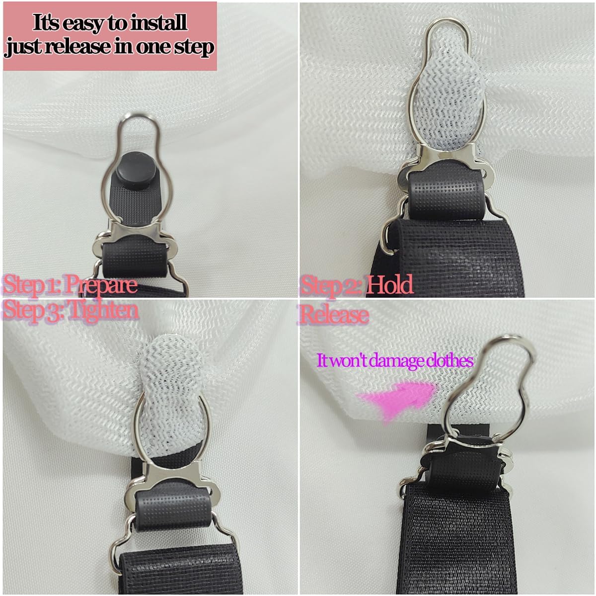 WILLWIN Elastic Straight Style Suspender Garter Belts Corset Holders Stockings Fastener Leg Harness Lingerie Womens 8 Pcs Black - Image 5