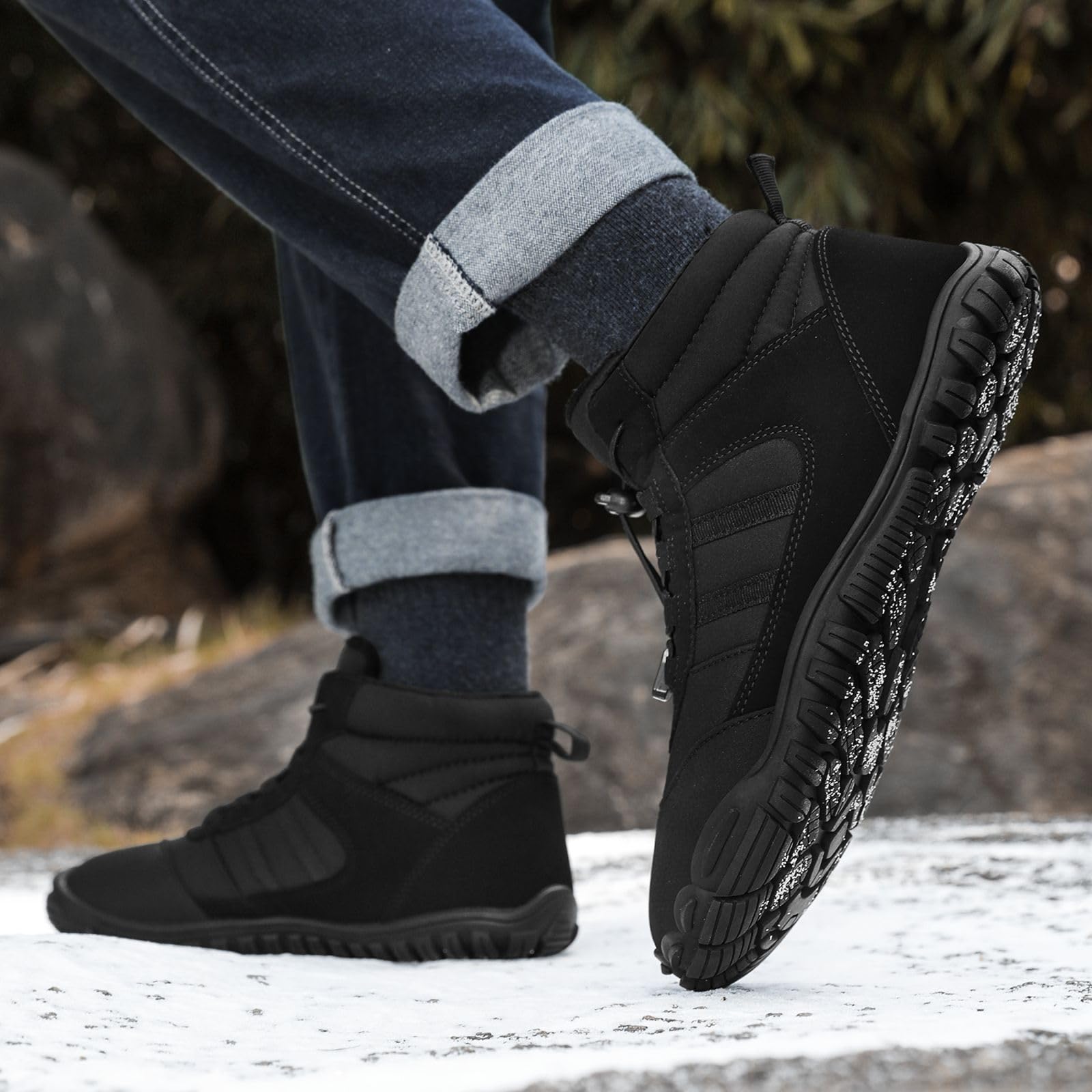 AONETIGER Winter Barfußschuhe Herren Damen Breite Zehenbox Gr.36-48EU