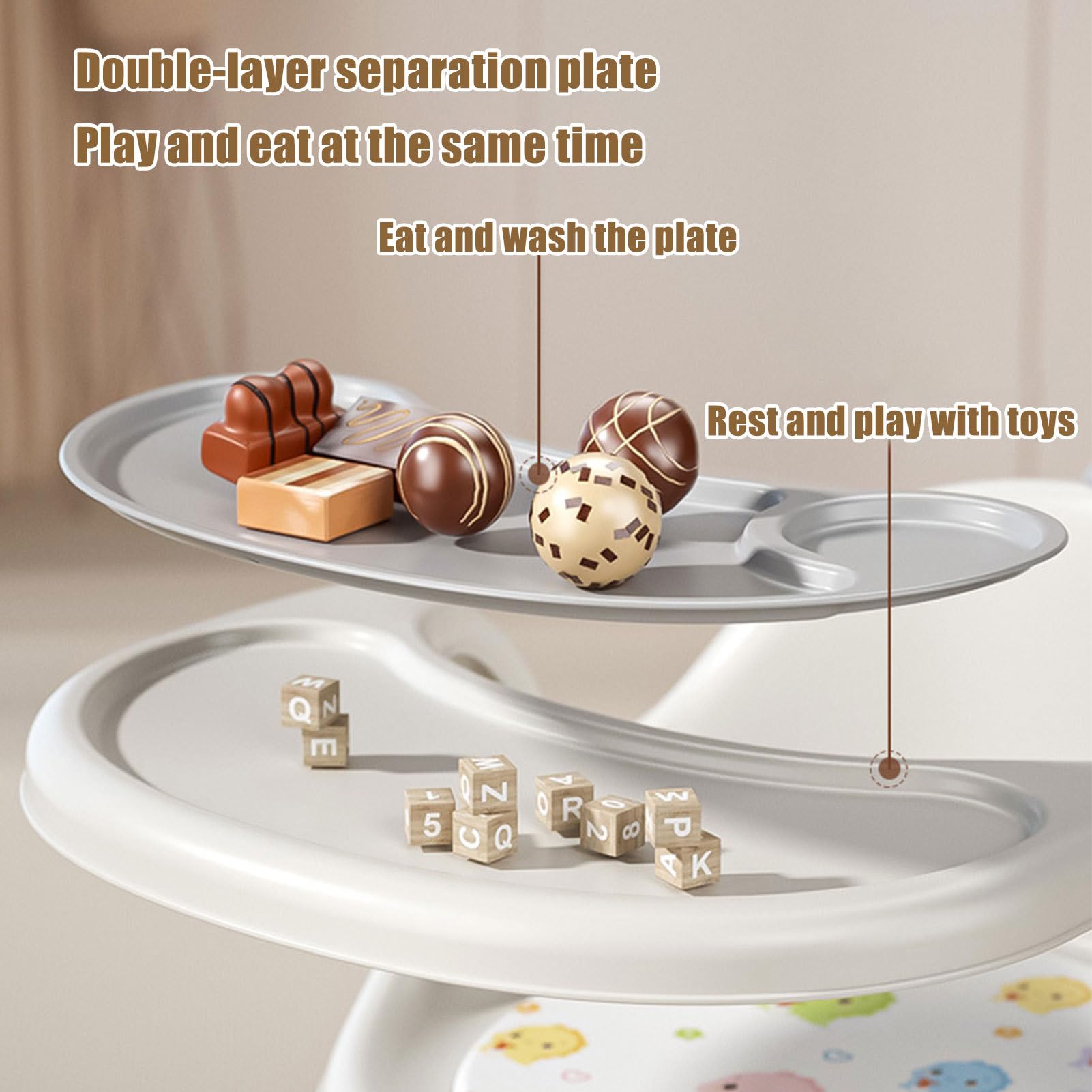 Silla para Alimentar a Niños Pequeños Silla Infantil de Comedor con Diseño