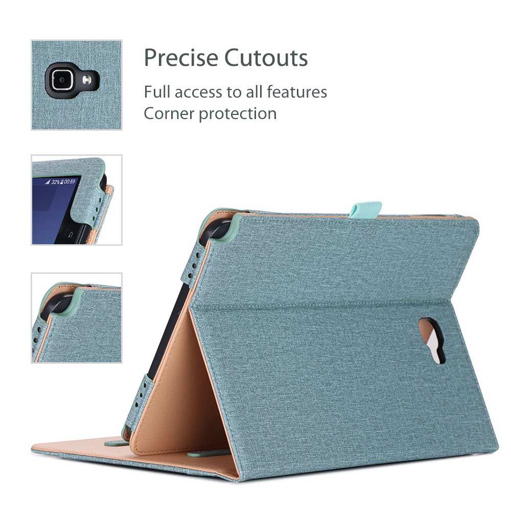 ProCase Hülle Für Samsung Galaxy Tab A 10.1 – Standcover Mit Dokumententasche, Mehreren Neigungswinkeln, Schwarz