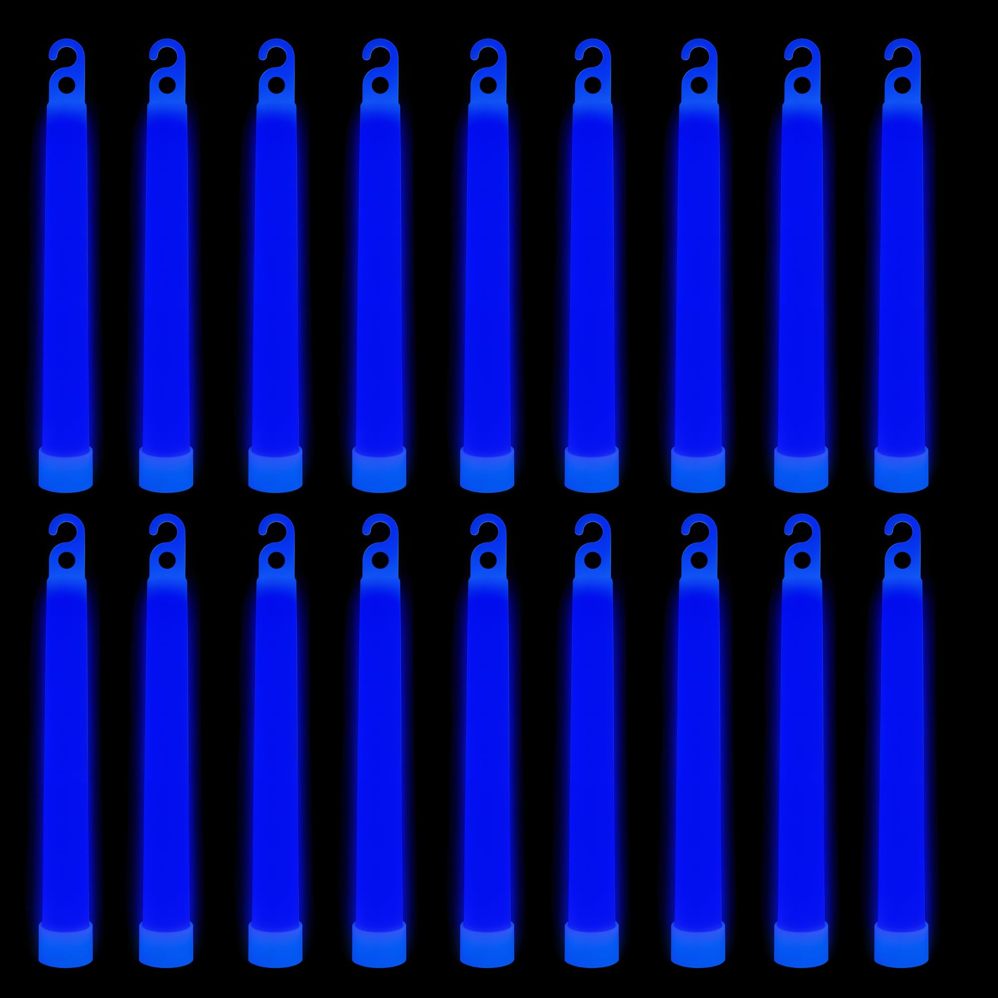 WedDecor Neon Blue Colors Ultra Bright Glow in The Dark Glow Stick Tubes Lanyard Premium Fluorescent Rods Light Sticks for Graduation Party, Camping, New Year’s Eve, 6 Inches, 25pcs — image 1