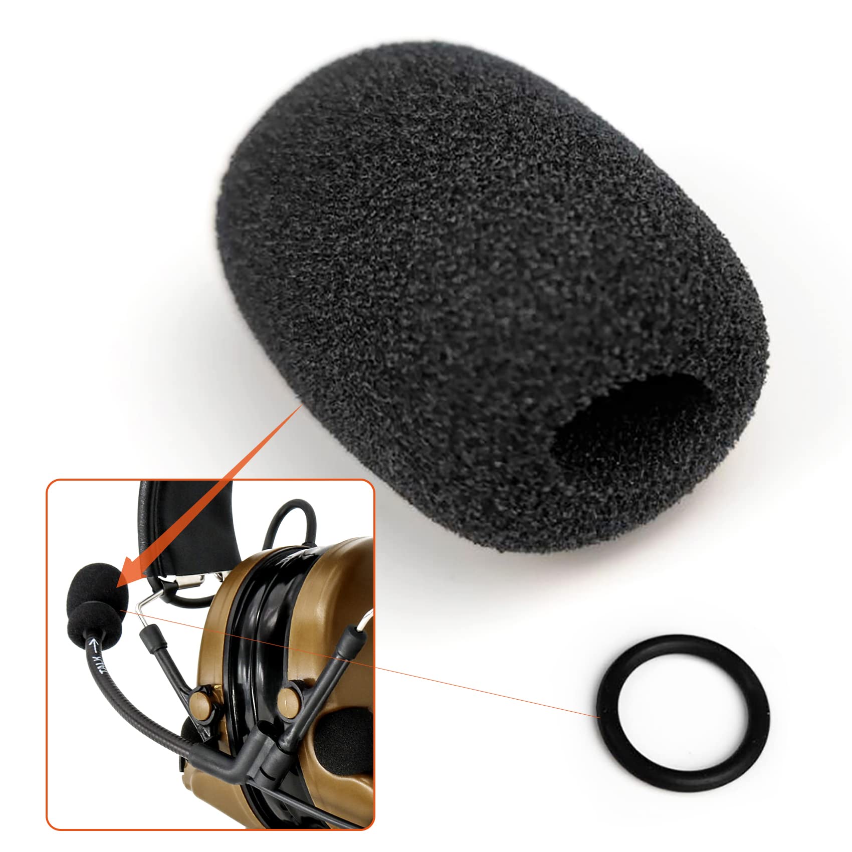 ACM Boom Foam Tactical Mic Windsock Cover For Peltor Comtac II/III/IV