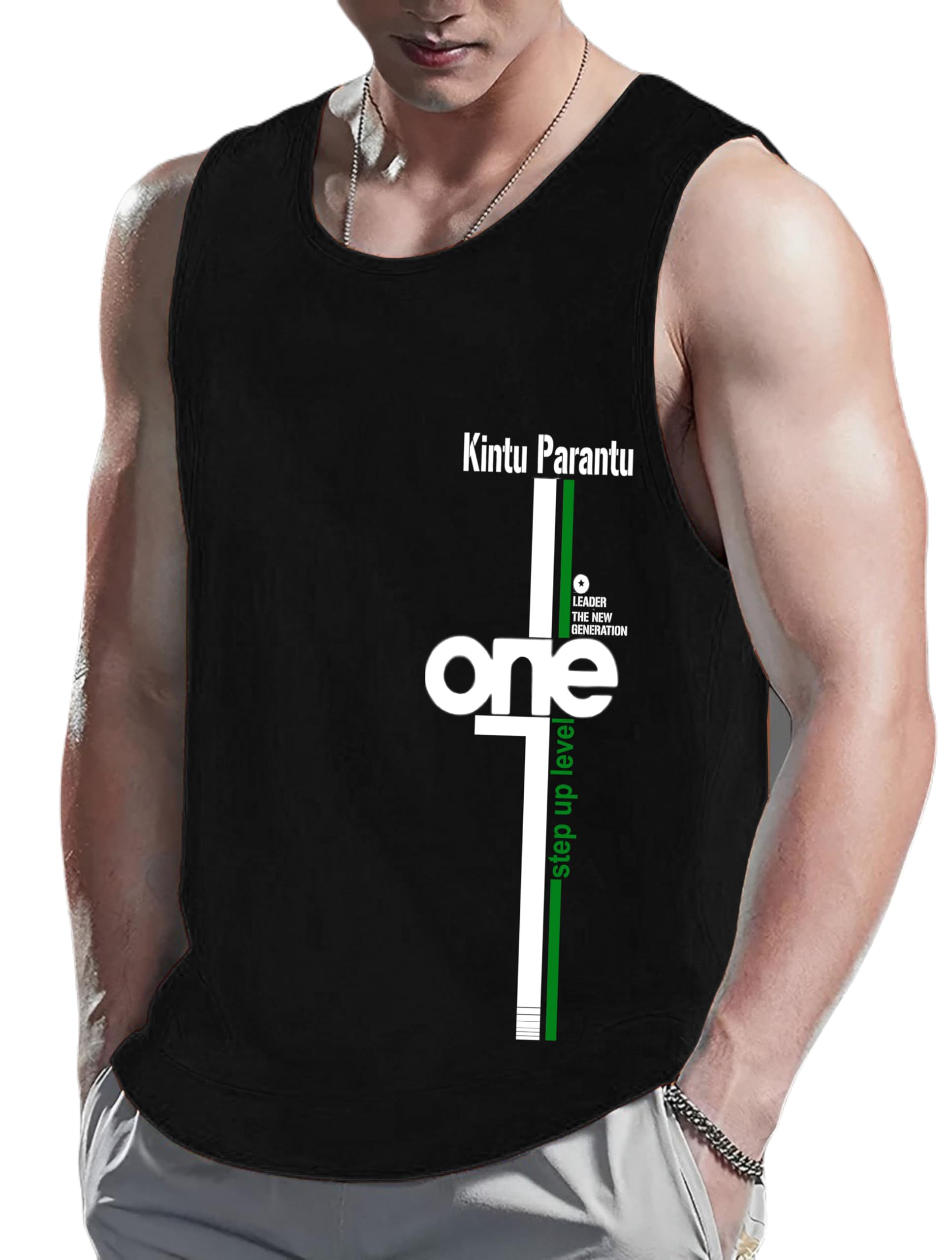 parona Polyester Printed Casual Sleeveless Vest for Men-picture-34