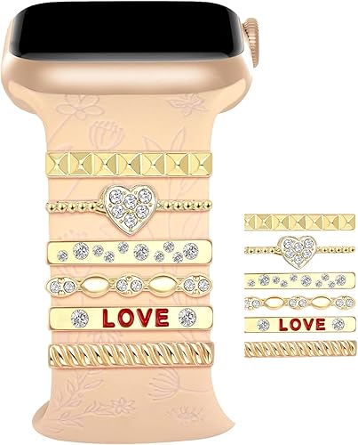 Dijes para correa de reloj Apple SmartWatch para mujer trabillas decorativas para anillos de 1496in 1575in 1614in 1654in 1732in 1772in compatible