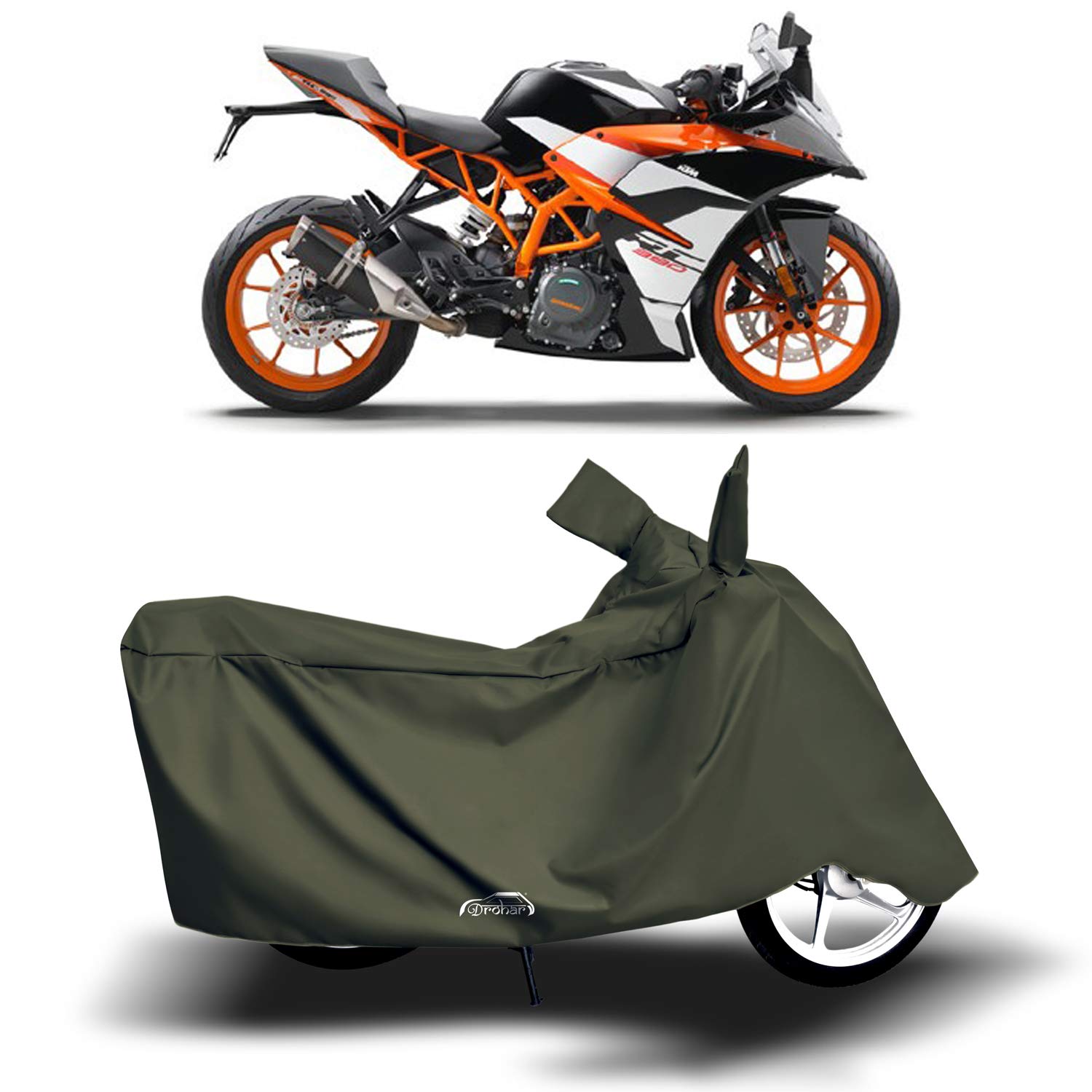 AARADHYA ENTERPRISES - KTM RC 390 New BS6 - BS4,BS3,BS2 - UV Protection & Dust proof - 100% WaterProof Full Bike - Scooty Body Cover (Life Time Mehndi Look)