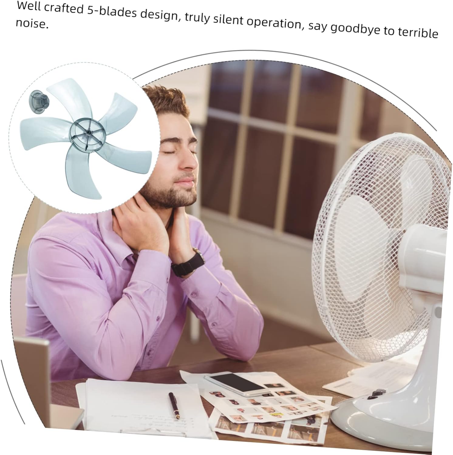 Alipis 3 Sets Plastic Fan Blades Replacement Set for 300mm Standing Fan Tool Installation Sturdy Design