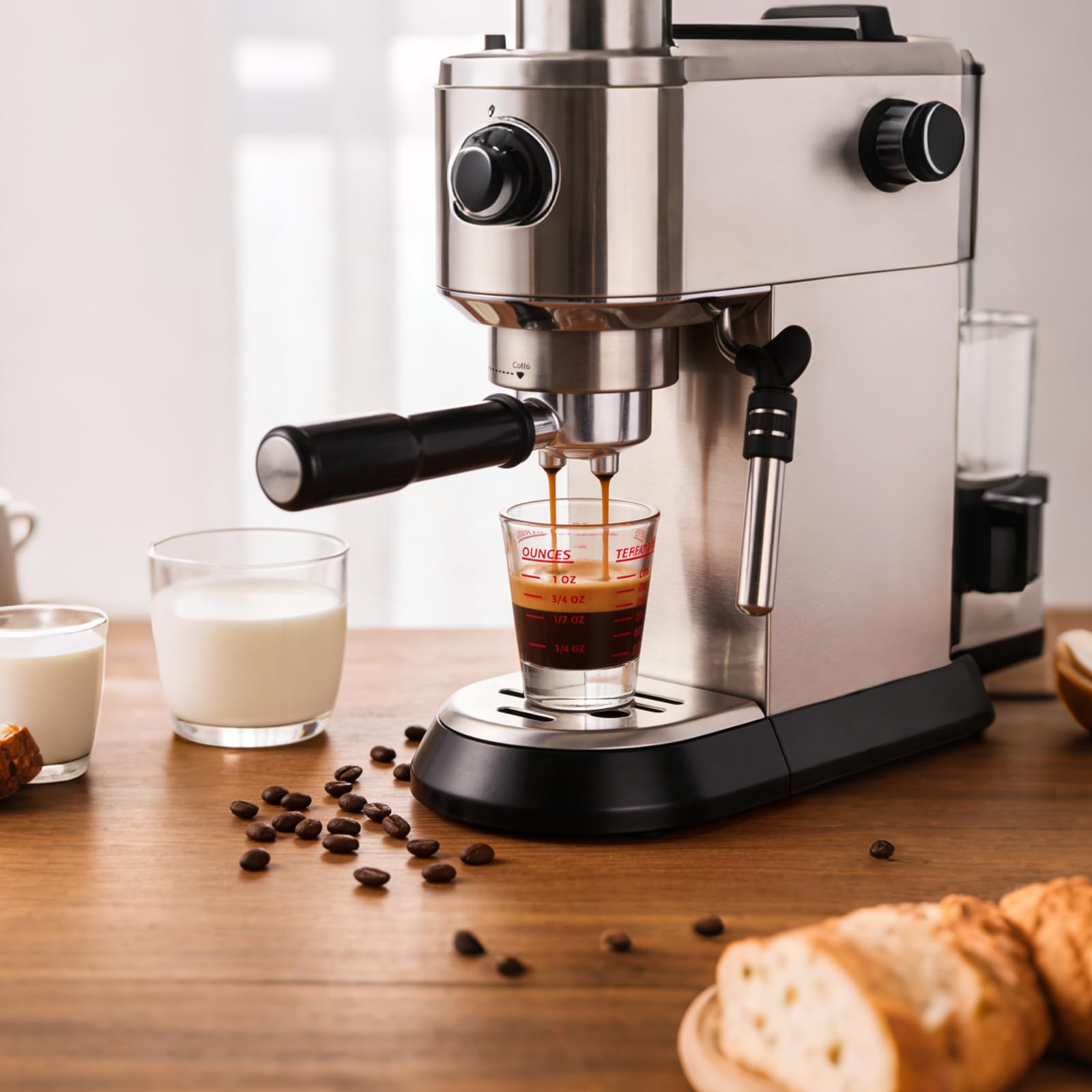 Schnapsglas-Messbecher, Espresso-Schnapsglas, 26-stufige Messung, 30 ml, 2 Esslöffel, 6 Teelöffel, Küchenutensilien, Bar-Barkeeper-Zubehör, Jigger für Barkeeper, 2 Stück, Rot