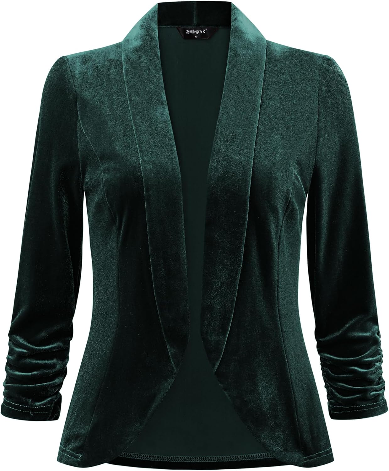 Allegra K Velvet Jackets for Women's 3/4 Sleeve Open Front Evening Jacket Cardigan
