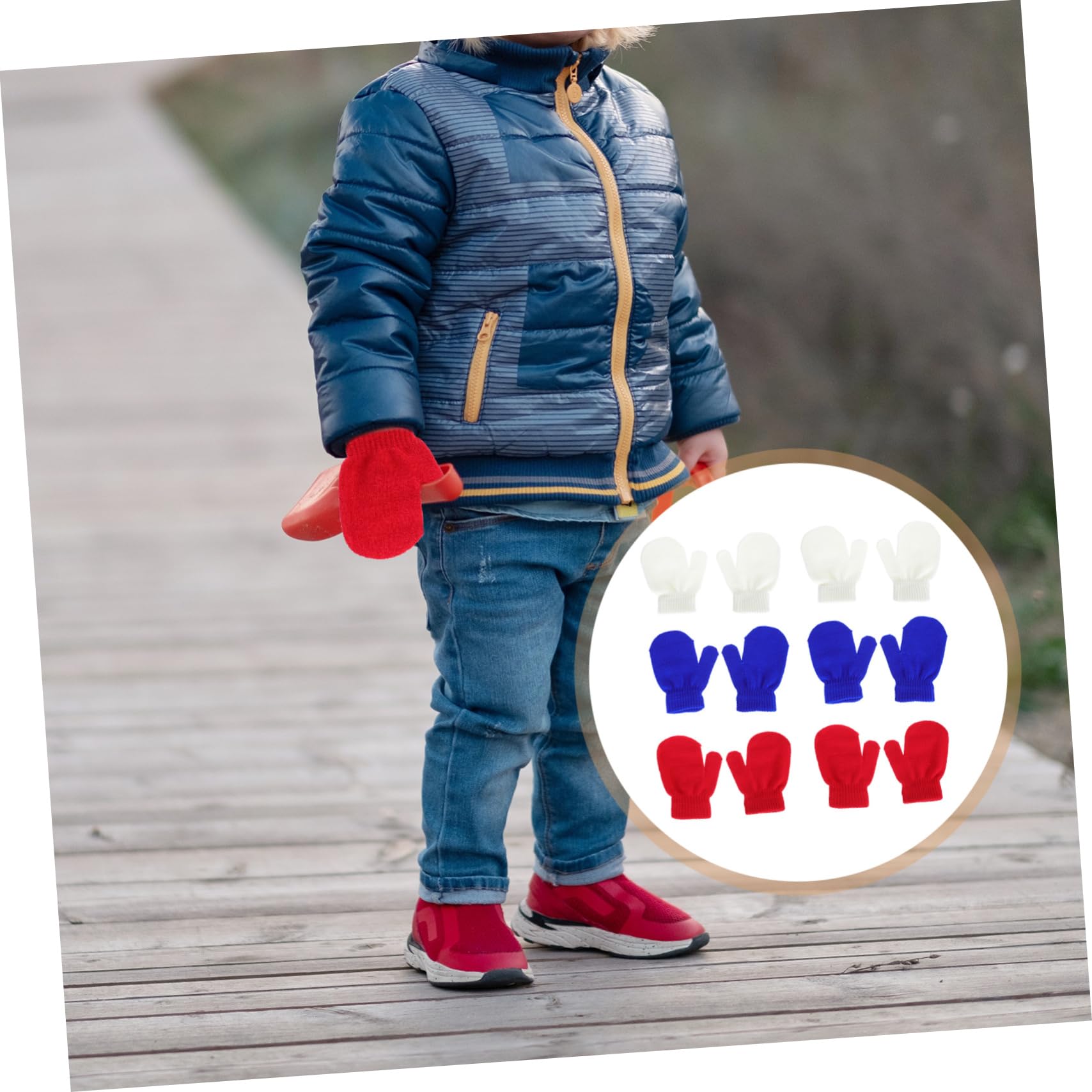 LIFKOME 48pares Guantes Para Niño Niña Mitones Cómodos y Cálidos Para Invierno Protección Completa Para Manos Disponibles